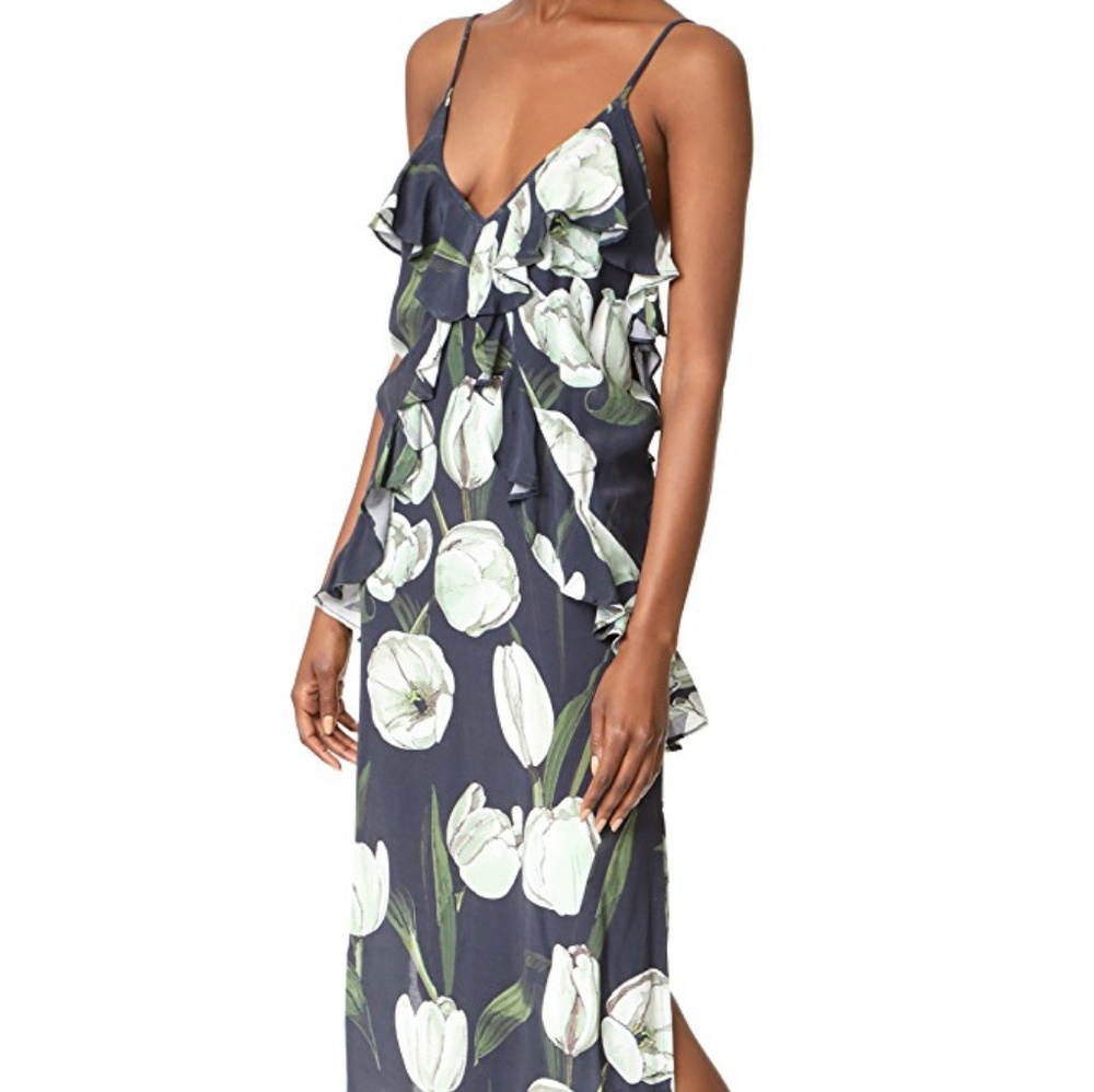 MLM Label Ruffle Slip Midi Dress